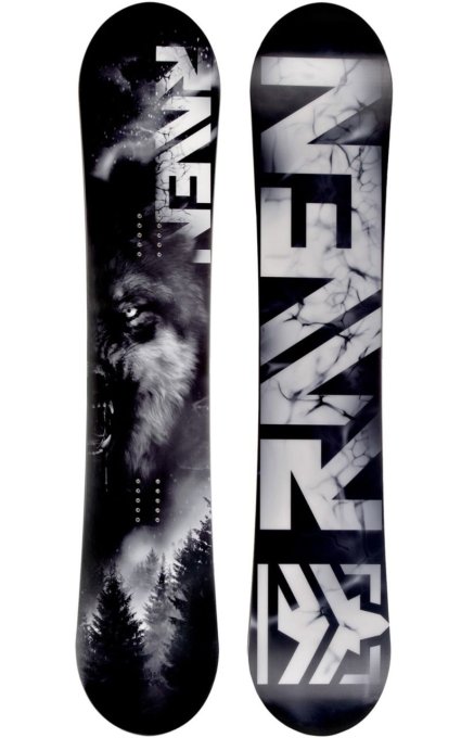 Pack snowboard Raven Lupus 163W + Fixations entrée arrière Raven FTM500 taille XL